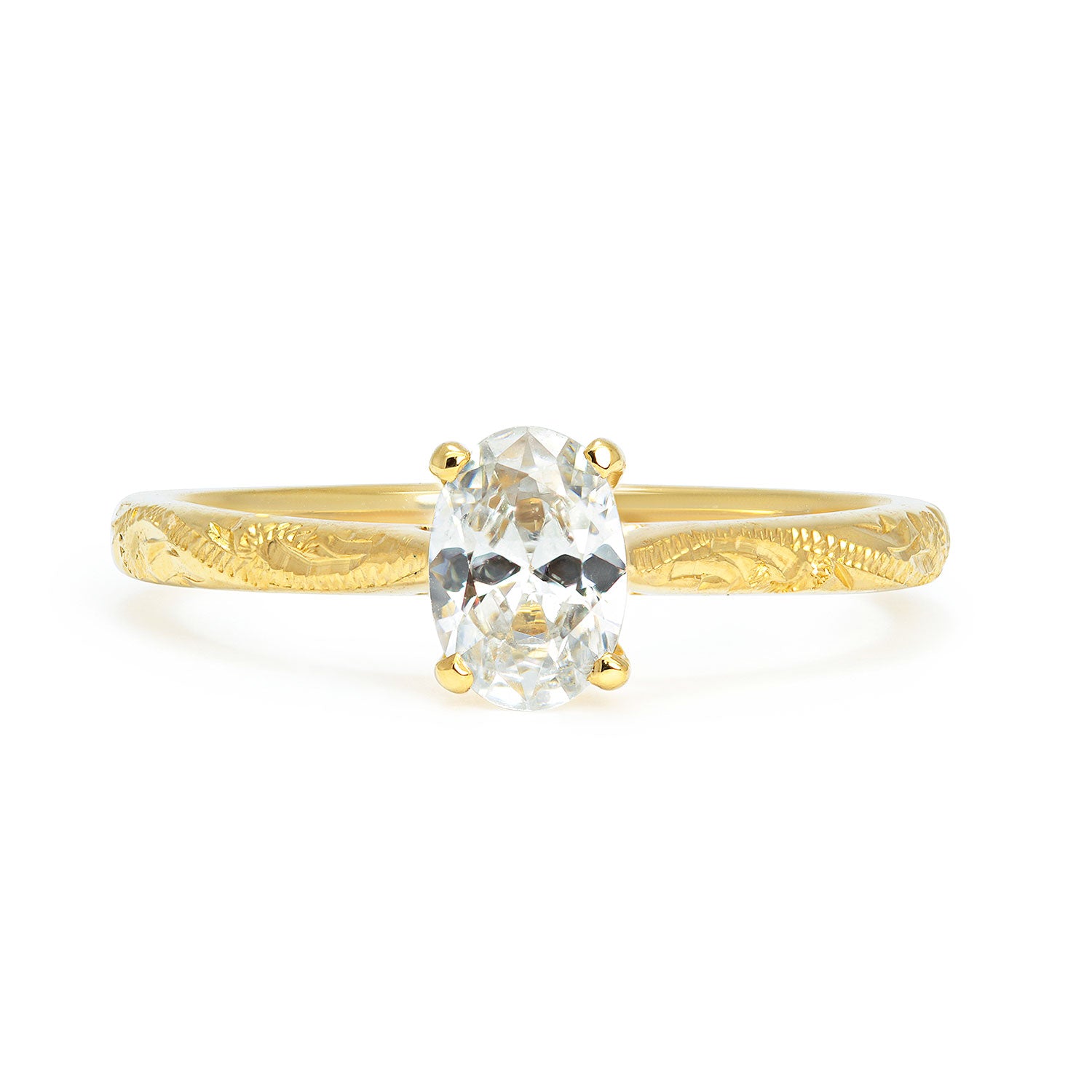 Athena Grande Ethical Diamond Gold Engagement Ring, 18ct recycled yellow gold and oval-cut conflict-free diamond