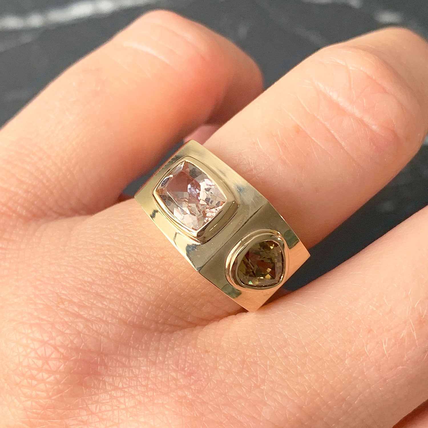 Atahensic Ring with Champagne Gemstones