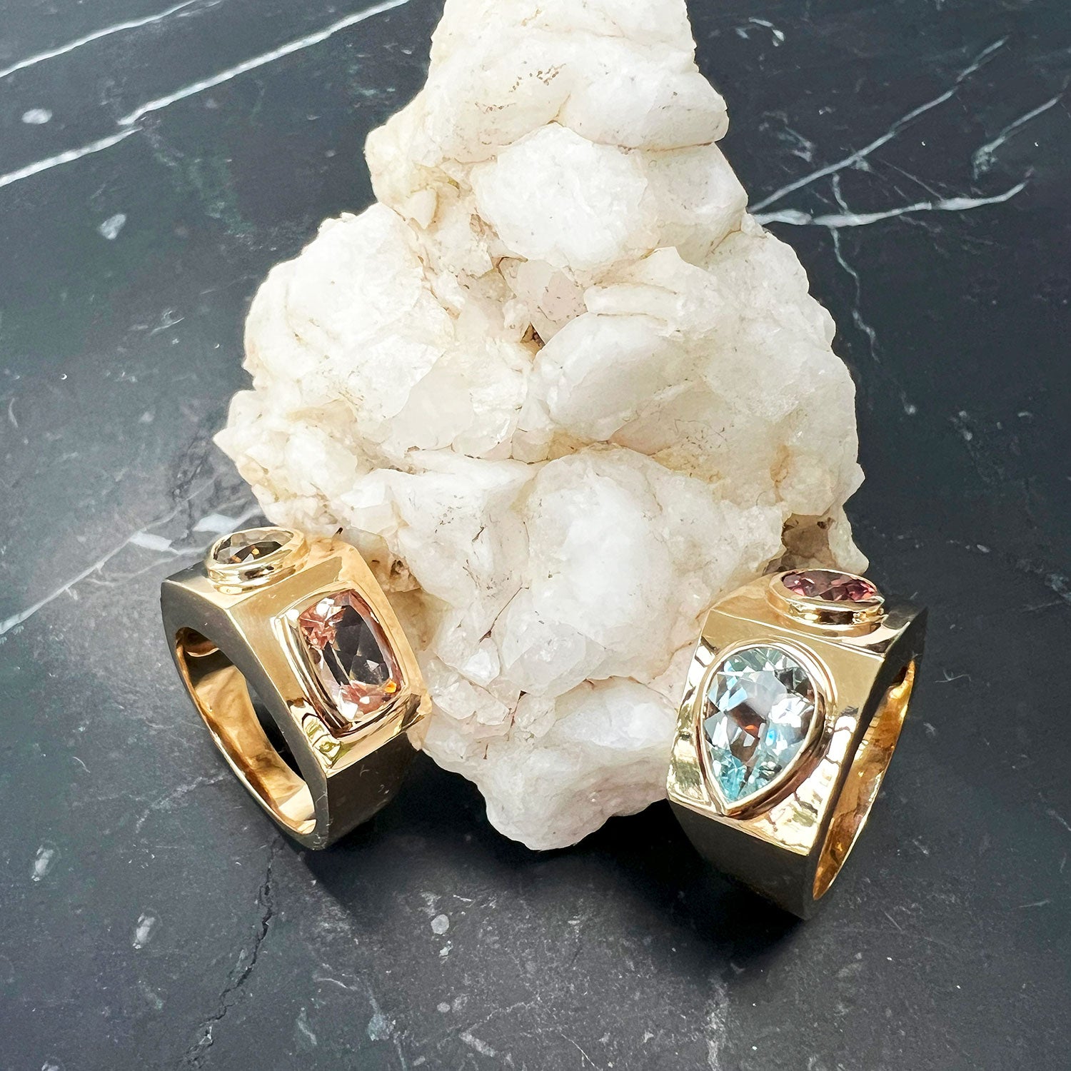 Atahensic Ring with Champagne Gemstones