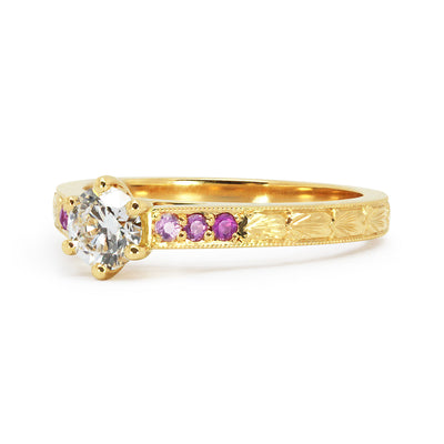 Bespoke Hashim Ethical Diamond and Pink Sapphire Engagement Ring