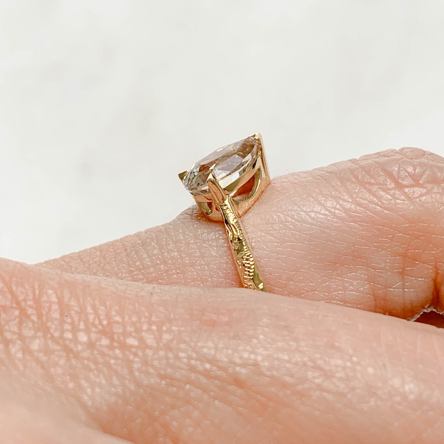 Fancy Champagne Sapphire Toi et Moi Ring