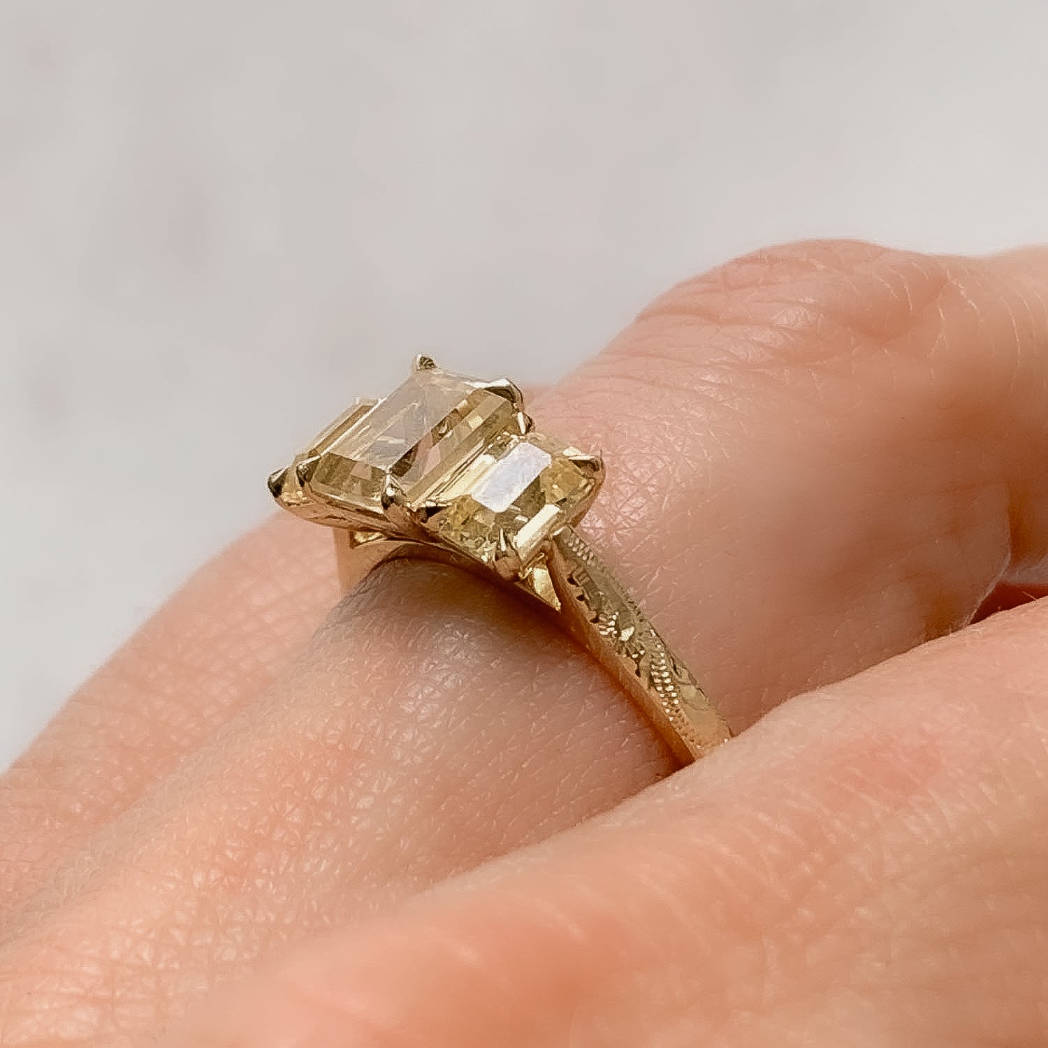 Fancy Yellow Trilogy Engagement Ring