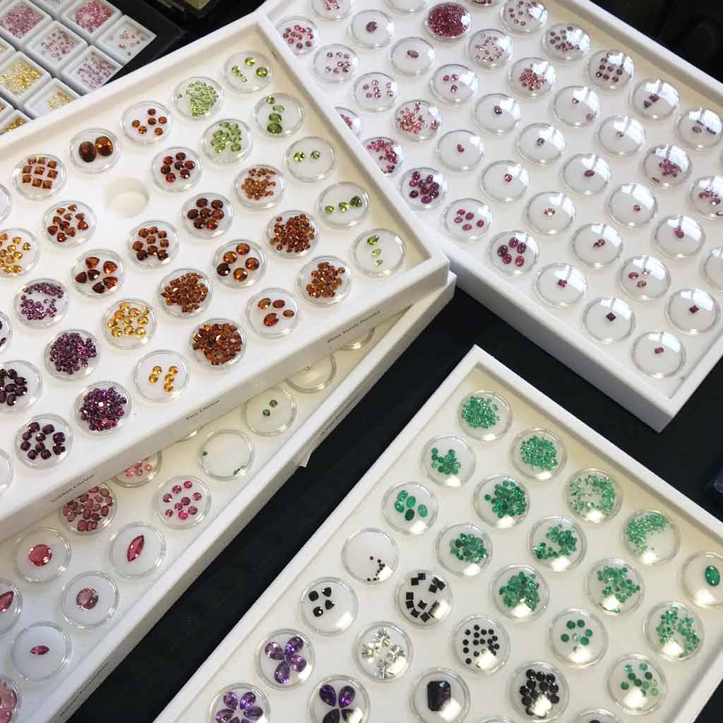 A selection of responsibly mined and fair-traded coloured gemstones from our trusted ethical supplier
