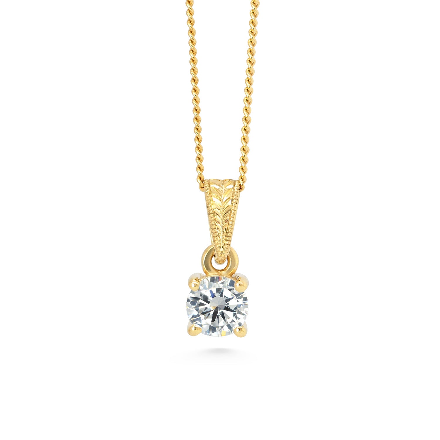 Perfectus Artisanal Gold and Recycled Diamond Claw-set Pendant Necklace