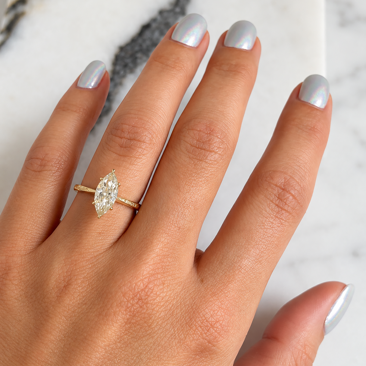 Bespoke Nick Marquise Lab-Grown Diamond Engagement Ring