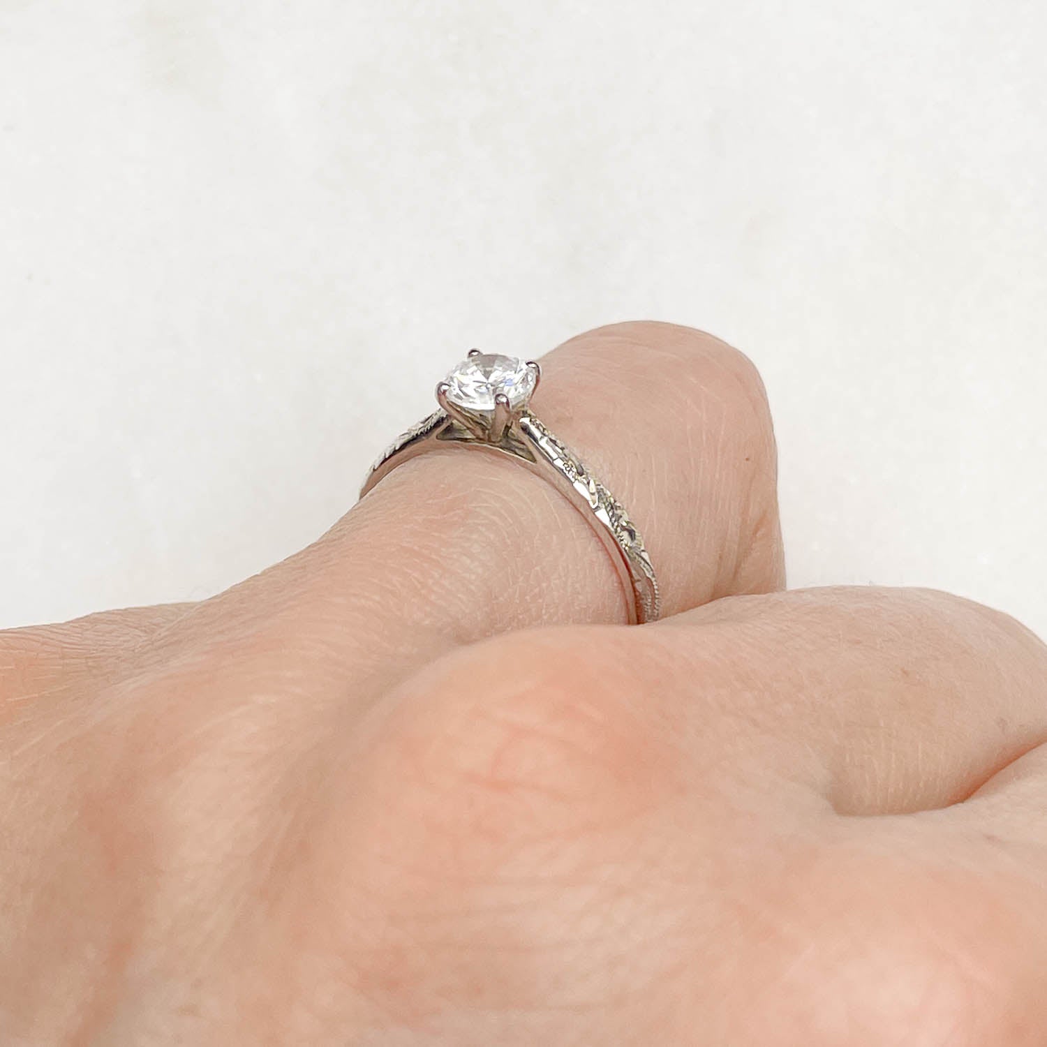 Athena Diamond Solitaire Ring, Platinum