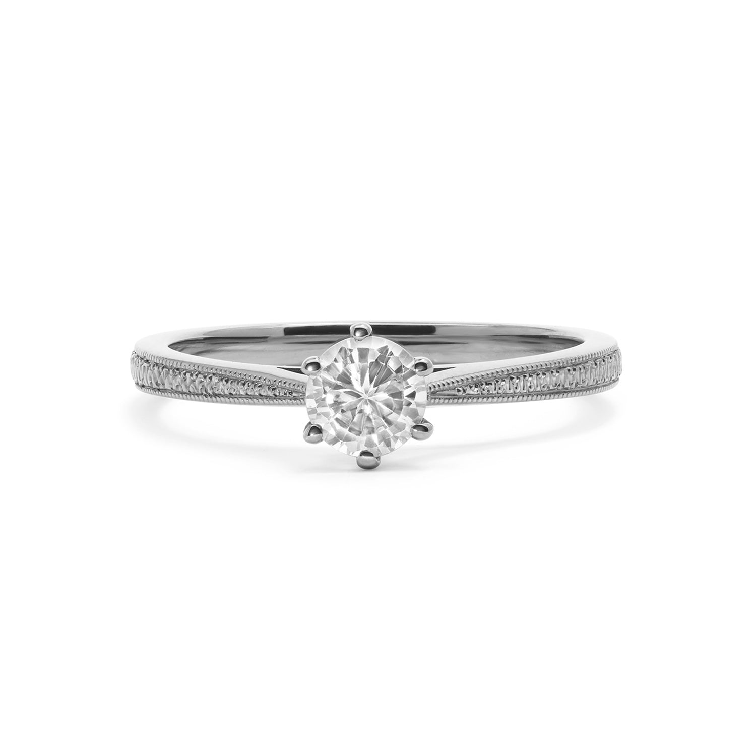 Engraved in my Heart Diamond Solitaire Ring, Platinum