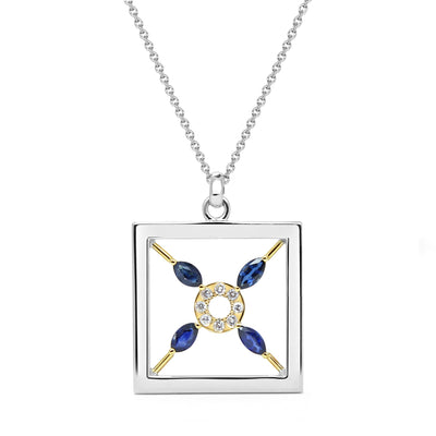 Bespoke pendant with ethical sapphires and recycled white gold