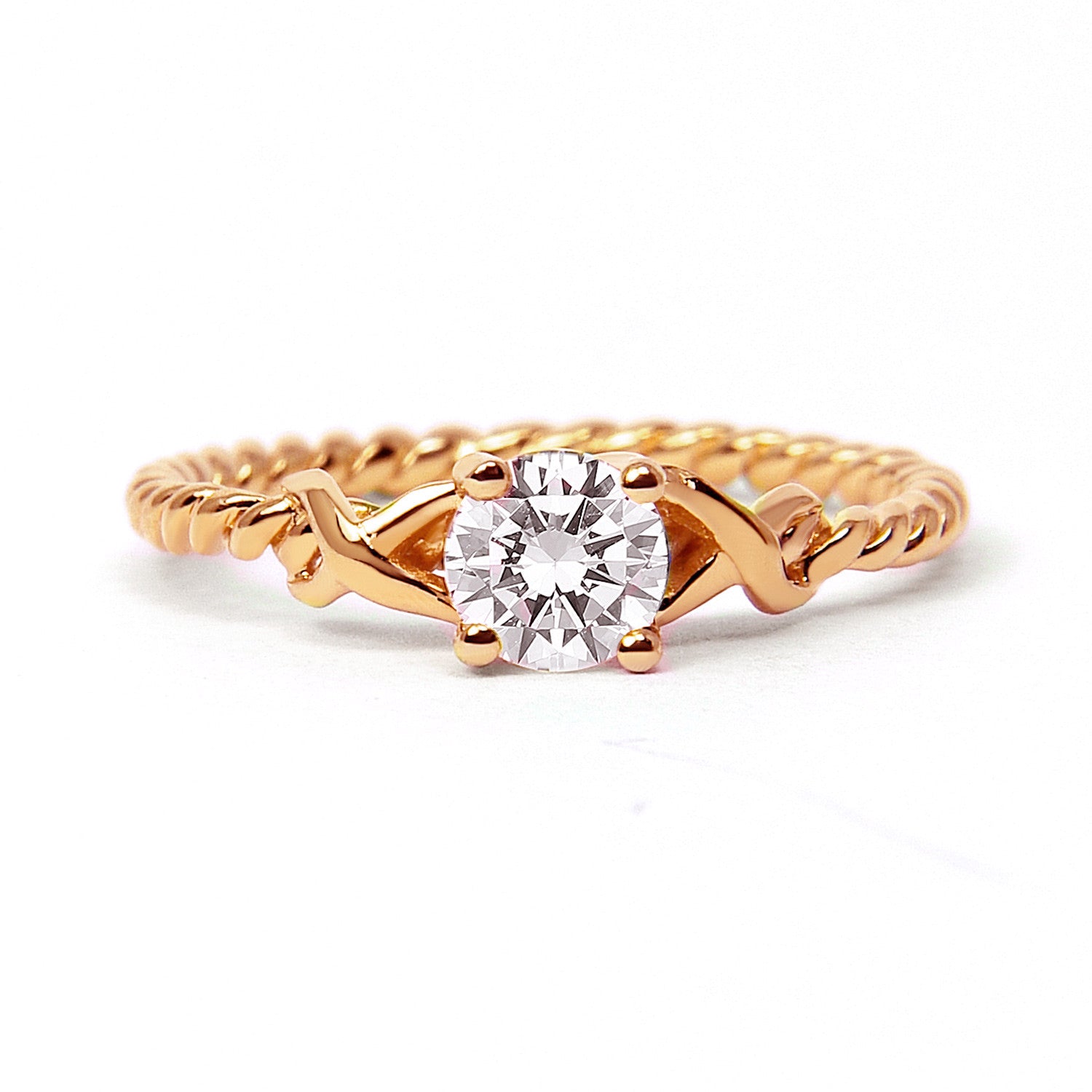 Braided Ethical Diamond Engagement Ring, 18ct Fairtrade Gold