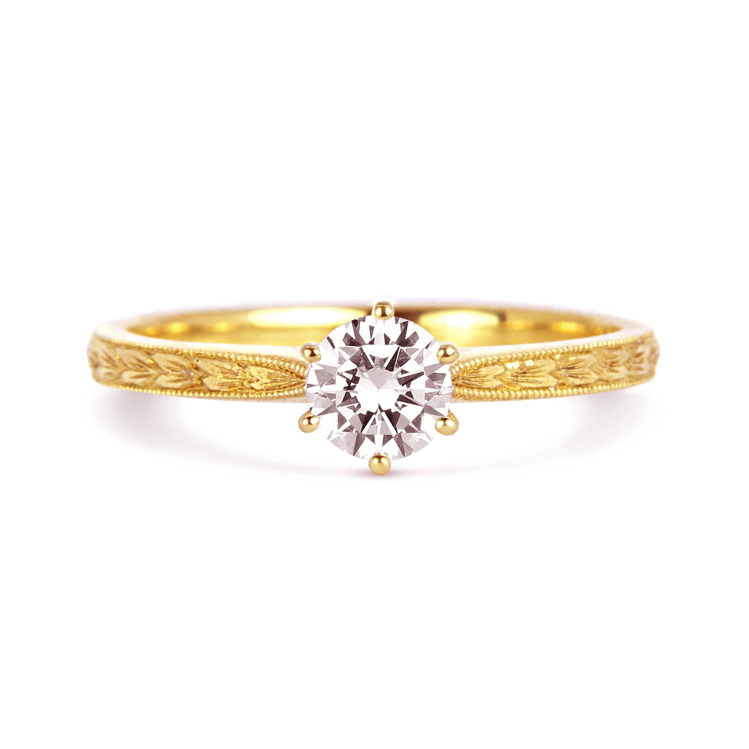 ENGRAVED IN MY HEART ETHICAL DIAMOND ENGAGEMENT RING, ETHICAL GOLD