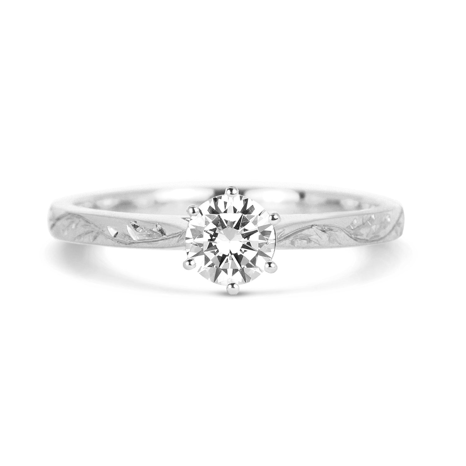 Engraved in my Heart Diamond Solitaire Ring, Platinum