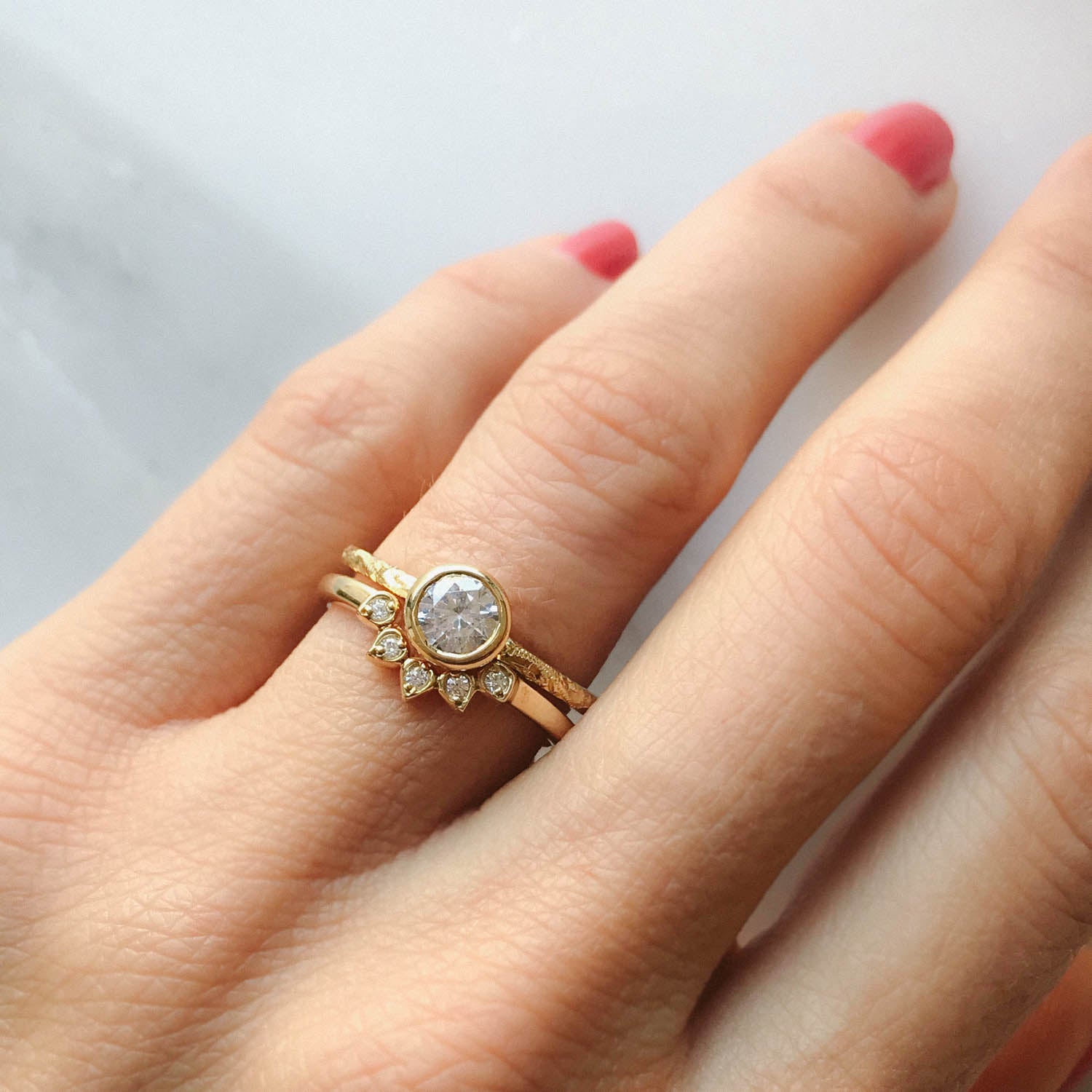 Teardrop Diamond Tiara Ethical Platinum Ring 4