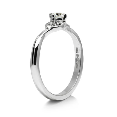 Bespoke Nature-Inspired Engagement Ring, 18ct recycled white gold and lab-grown diamond 2