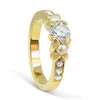 Bespoke Simon engagement ring - 18ct yellow gold, diamonds and pearls 3
