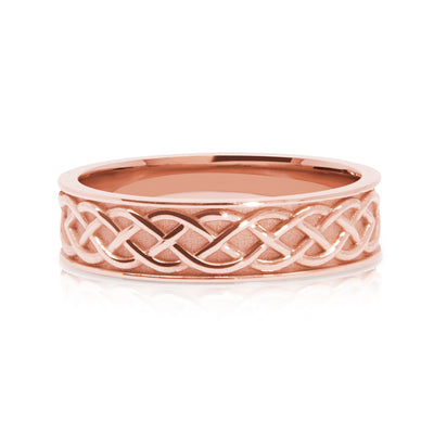 Bespoke Wedding Ring - Fairtrade rose gold with lion, dragon and Celtic Trinity Knot engraving 3
