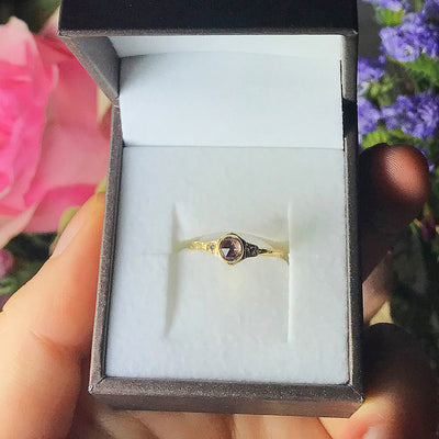 Bespoke Hexagon Rose Cut Pink Sapphire Engagement Ring - ethical and unique 4
