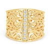 Artisan Filigree Ethical Gold Marquise Commitment Ring, 18ct Fairmined Ecological Gold and conflict-free diamonds, front