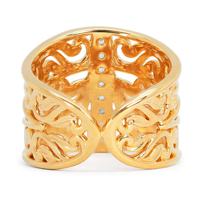 Artisan Filigree Ethical Gold Marquise Commitment Ring, 18ct Fairmined Ecological Gold and conflict-free diamonds, back