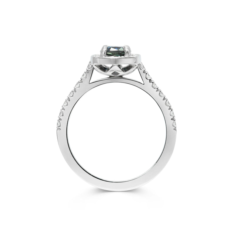 Bespoke Joshua Ethical Sapphire Halo Engagement Ring