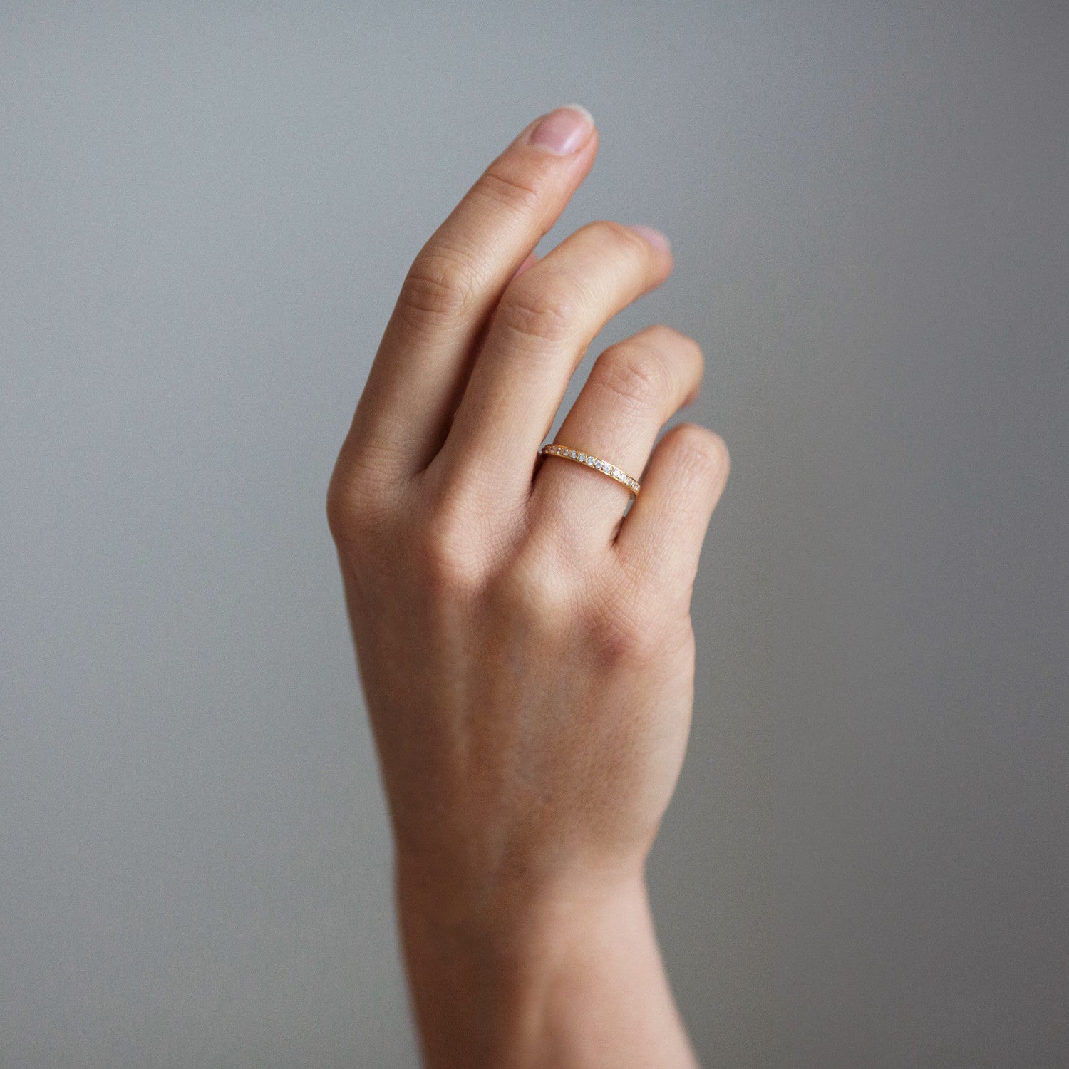 Cherish Half Diamond Eternity Wedding Ring, 100% Recycled Platinum 3