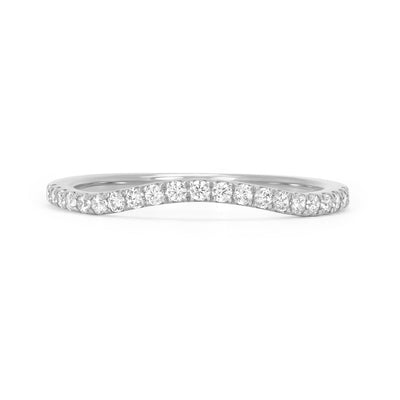 Lebrusan Studio Accademia Microset Ethical Diamond Gold Wedding Band, conflict-free diamonds and 18ct recycled or Fairtrade Gold, white gold
