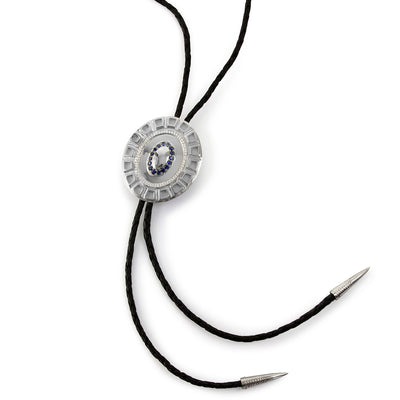 Bespoke Bolo Tie - 18ct white gold, brilliant-cut diamonds and ethical blue sapphires 3