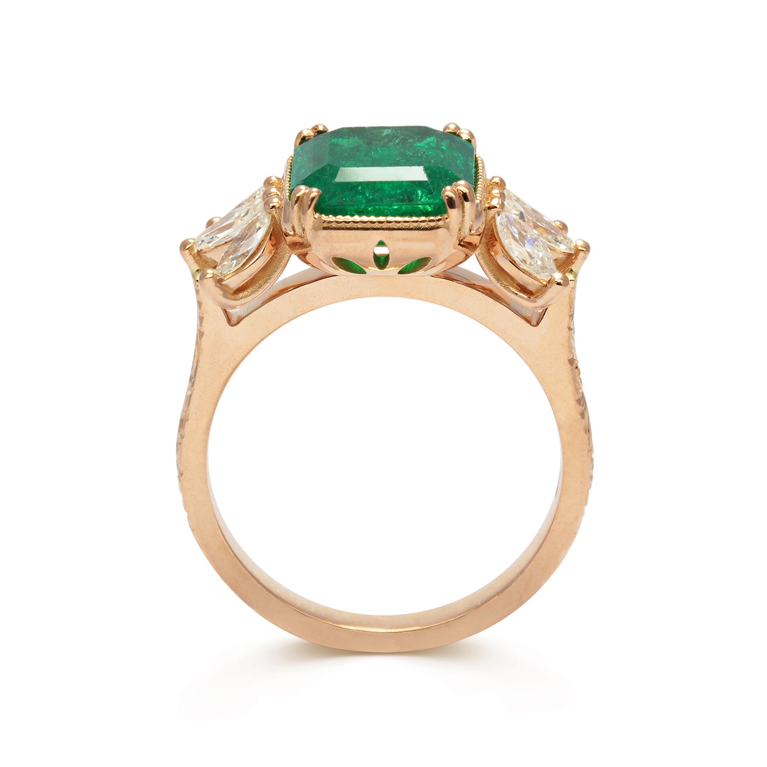 Bespoke Madeline Antique Emerald Engagement Ring
