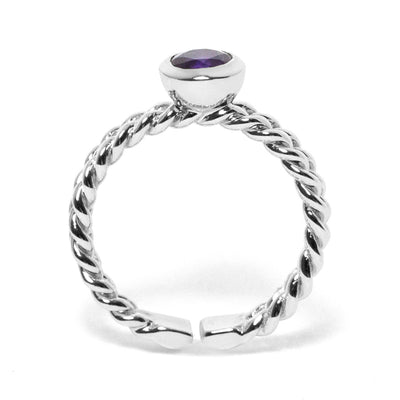 Ethical Gemstone Circle Silver Stacking Ring - Arabel Lebrusan