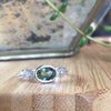 Bespoke Siobhan engagement ring - Sri Lankan green sapphire, nature-inspired motifs and white Fairmined Ecological Gold 4