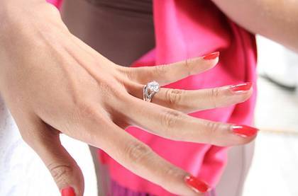 Bespoke Marie engagement and wedding ring set - 18ct recycled white gold and client's own diamond 3
