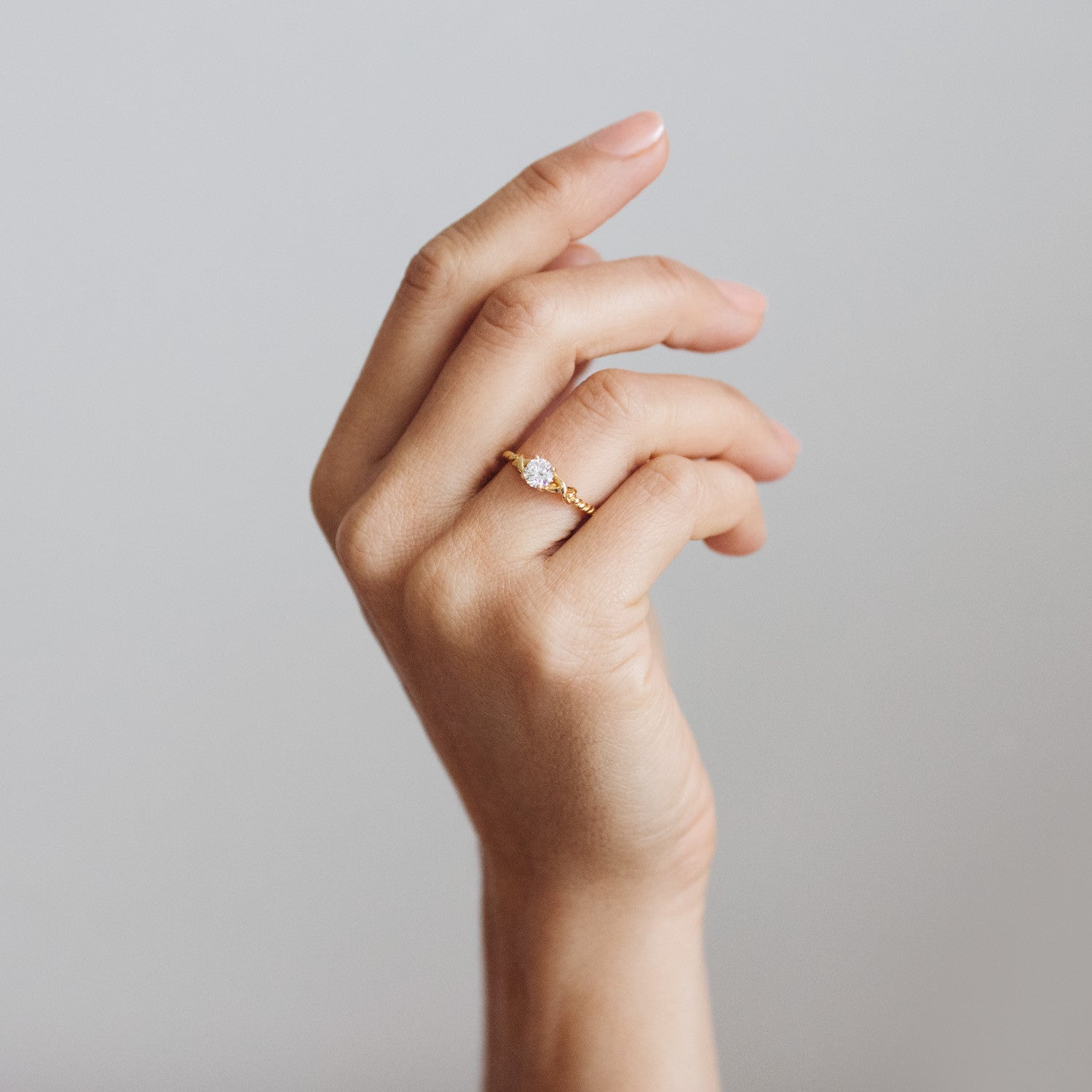 Braided Ethical Diamond Engagement Ring, 18ct Fairtrade Gold
