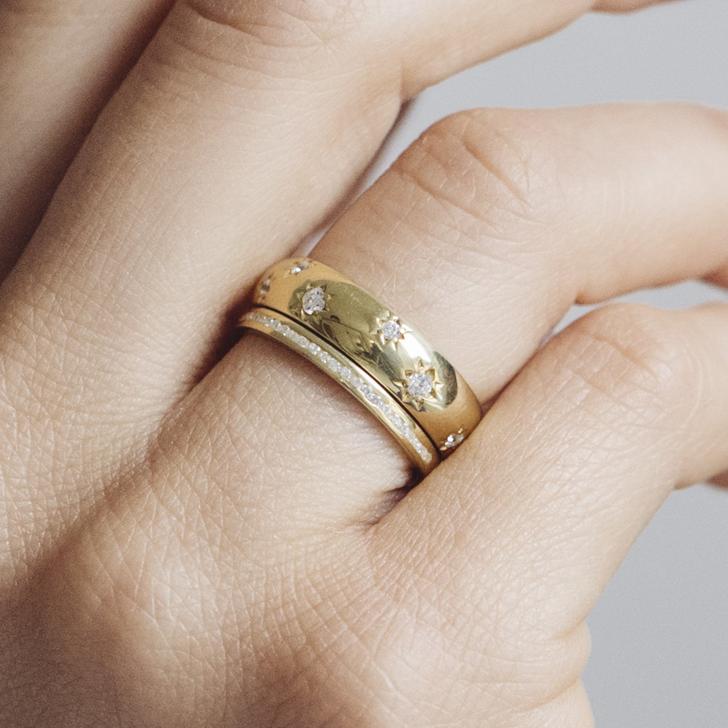D-Shape Diamond Star Ethical Gold Wedding Ring 13
