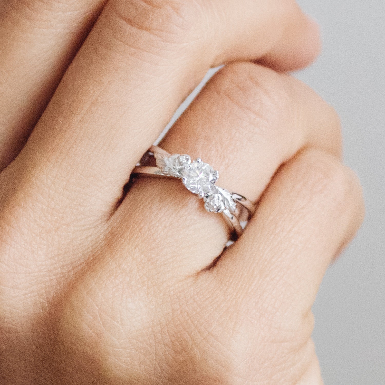 Foliage Ethical Diamond Engagement Ring, 18ct Fairtrade Gold