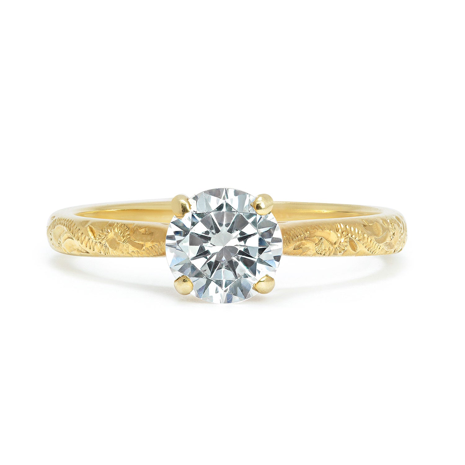 Athena Grande Ethical Diamond Gold Engagement Ring, 18ct ethical yellow gold and a large conflict-free diamond