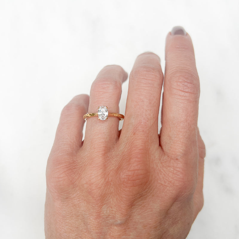 Athena Grande Ethical Diamond Gold Engagement Ring, 18ct recycled yellow gold and oval-cut conflict-free diamond