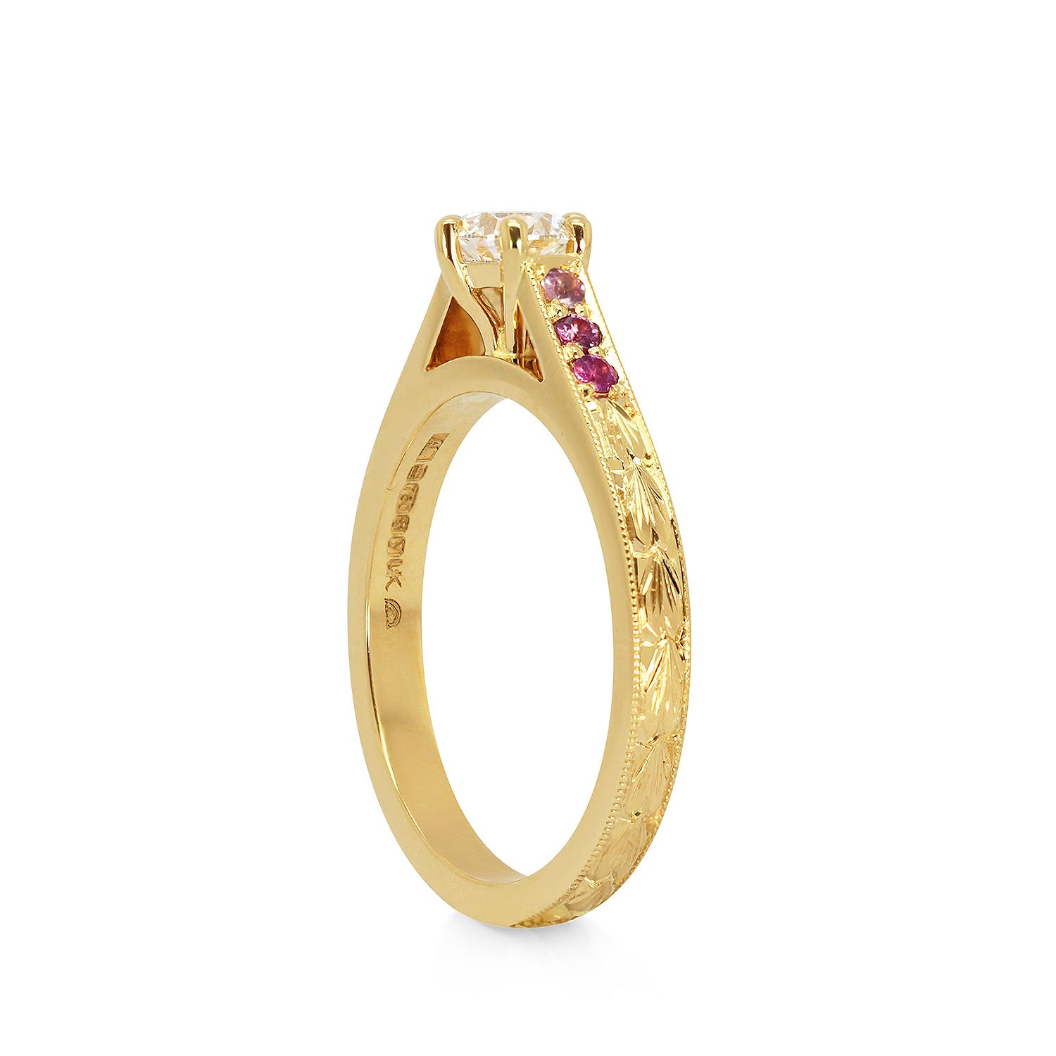 Bespoke Hashim Ethical Diamond and Pink Sapphire Engagement Ring