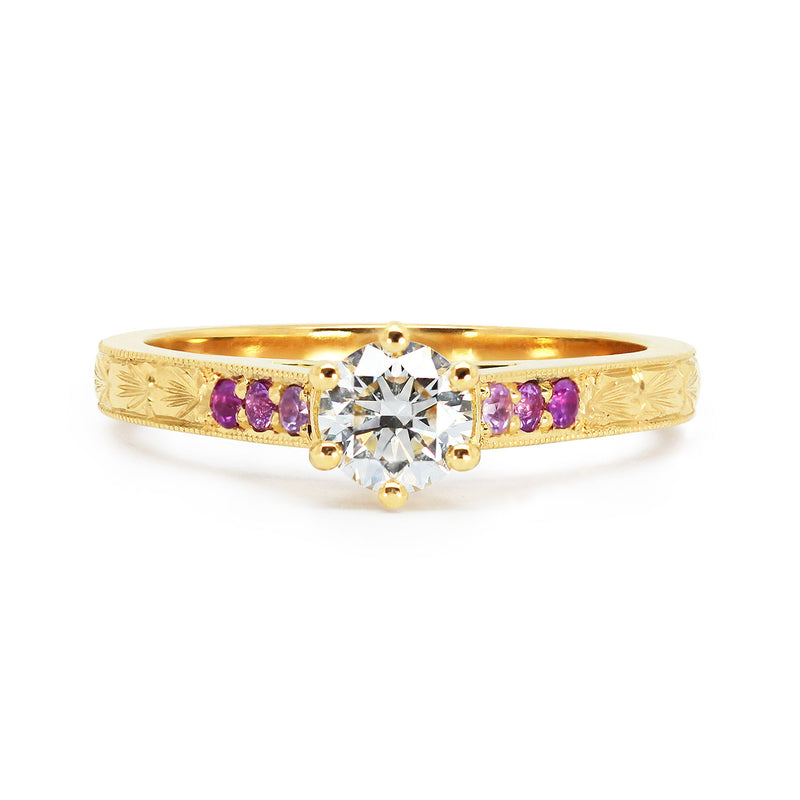 Bespoke Hashim Ethical Diamond and Pink Sapphire Engagement Ring