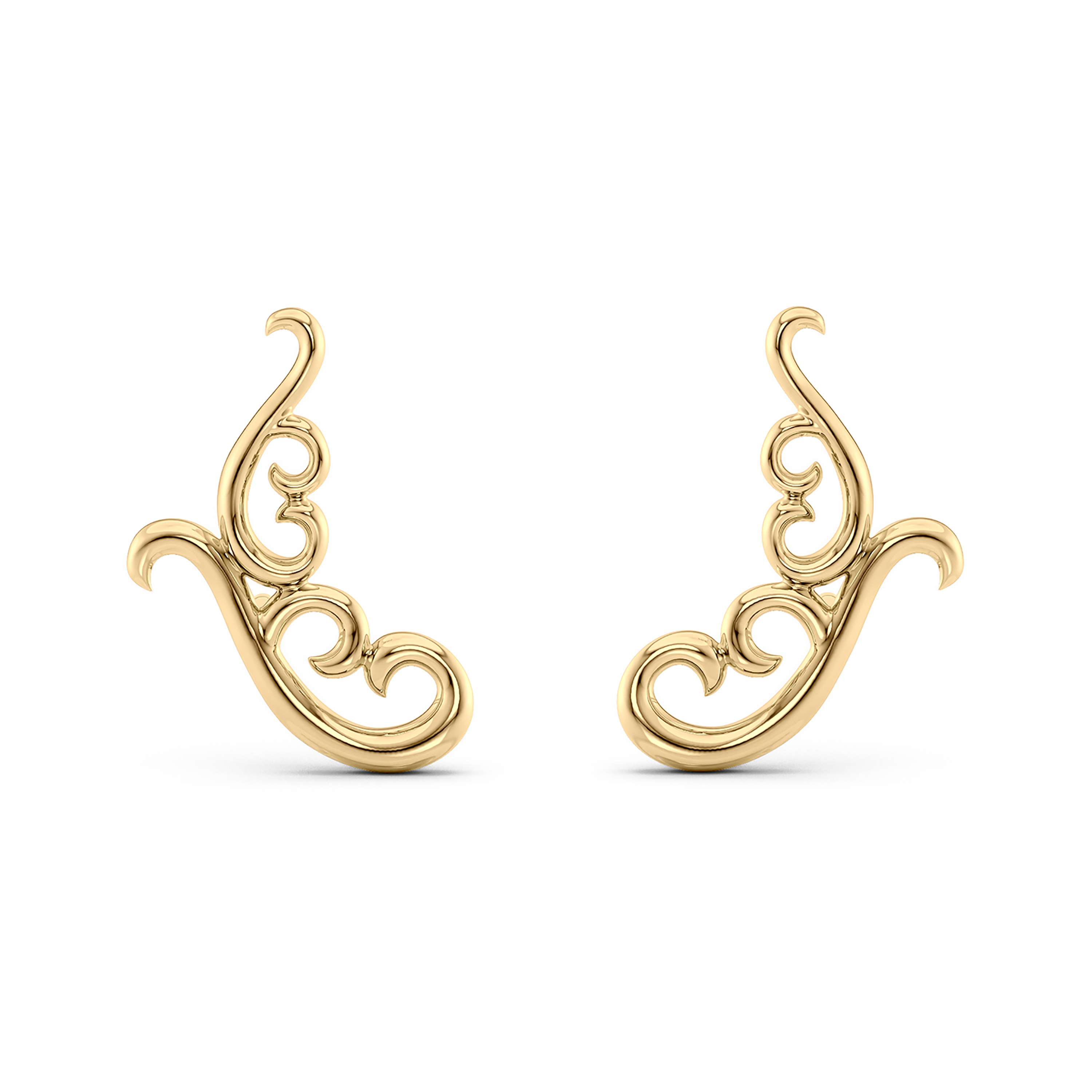 Artisan Gold Stud Earrings