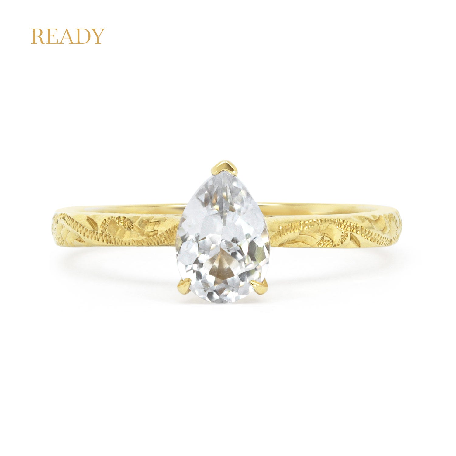 Fancy Athena Pear Cut Ice Sapphire Engagement Ring