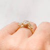 Fancy Grey Bubbles Sapphire Trilogy Engagement Ring