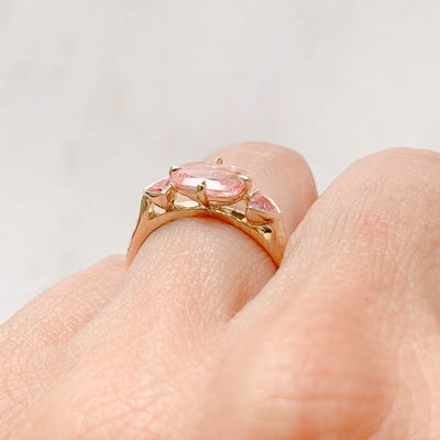 Fancy Pink Sapphire Trilogy Engagement Ring