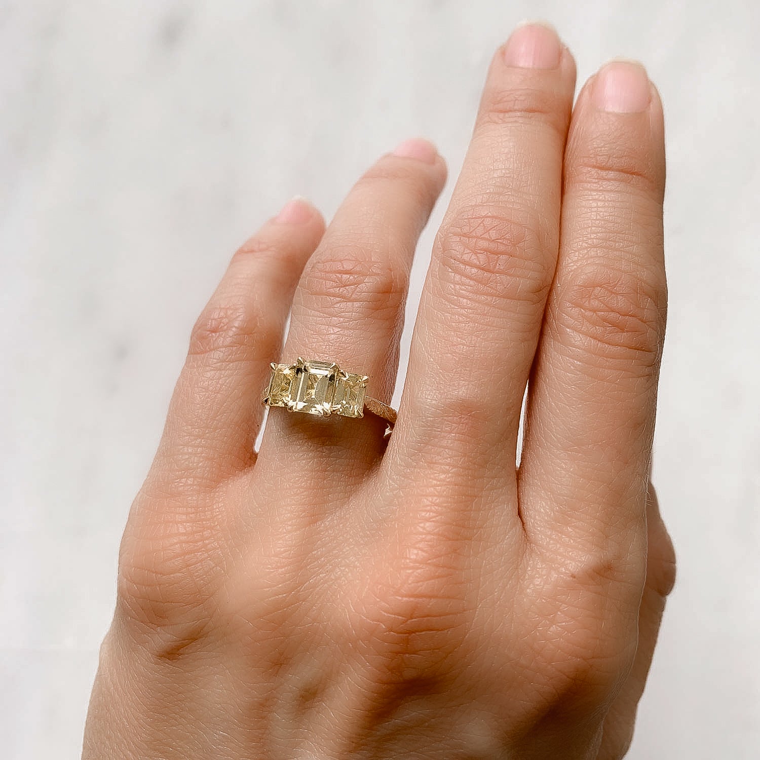 Fancy Yellow Trilogy Engagement Ring