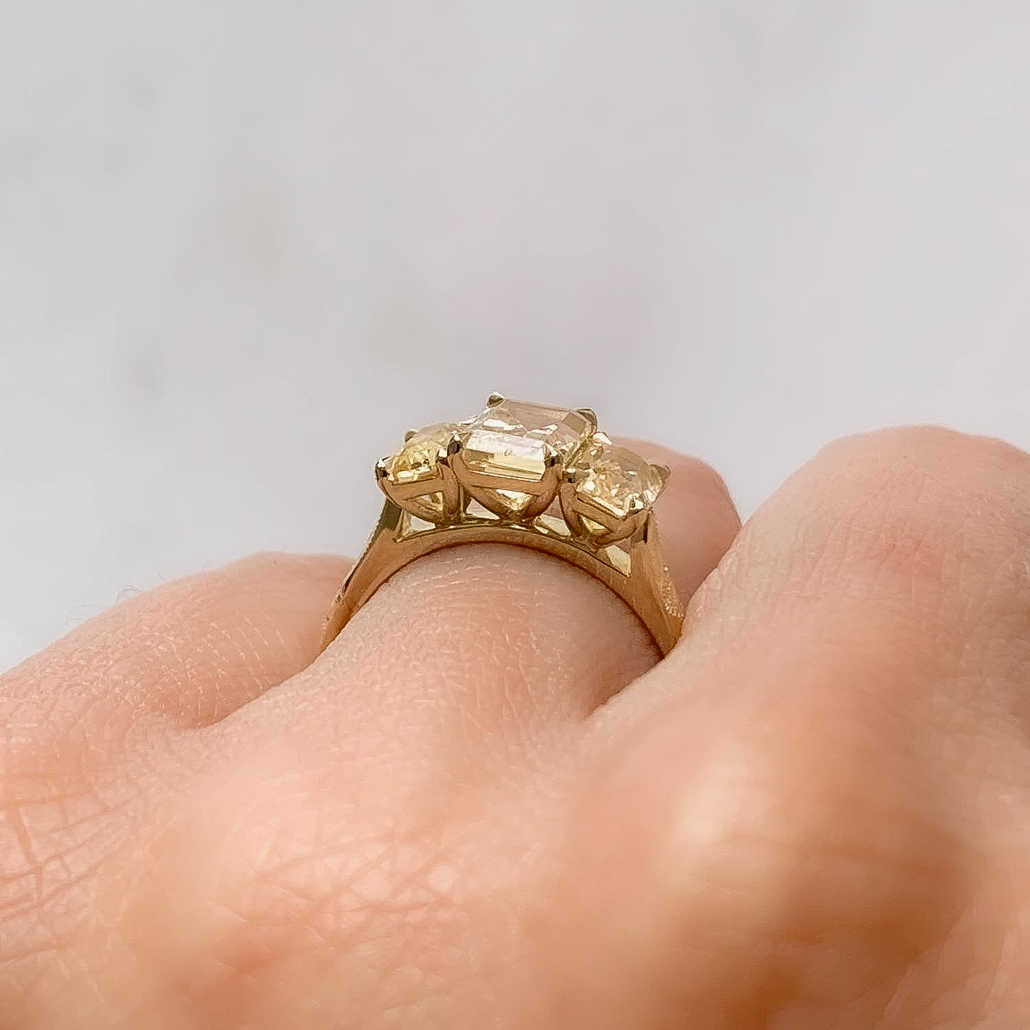 Fancy Yellow Trilogy Engagement Ring