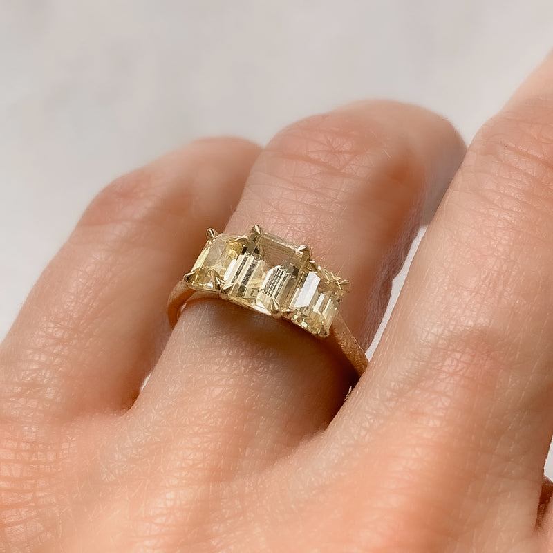 Fancy Yellow Trilogy Engagement Ring