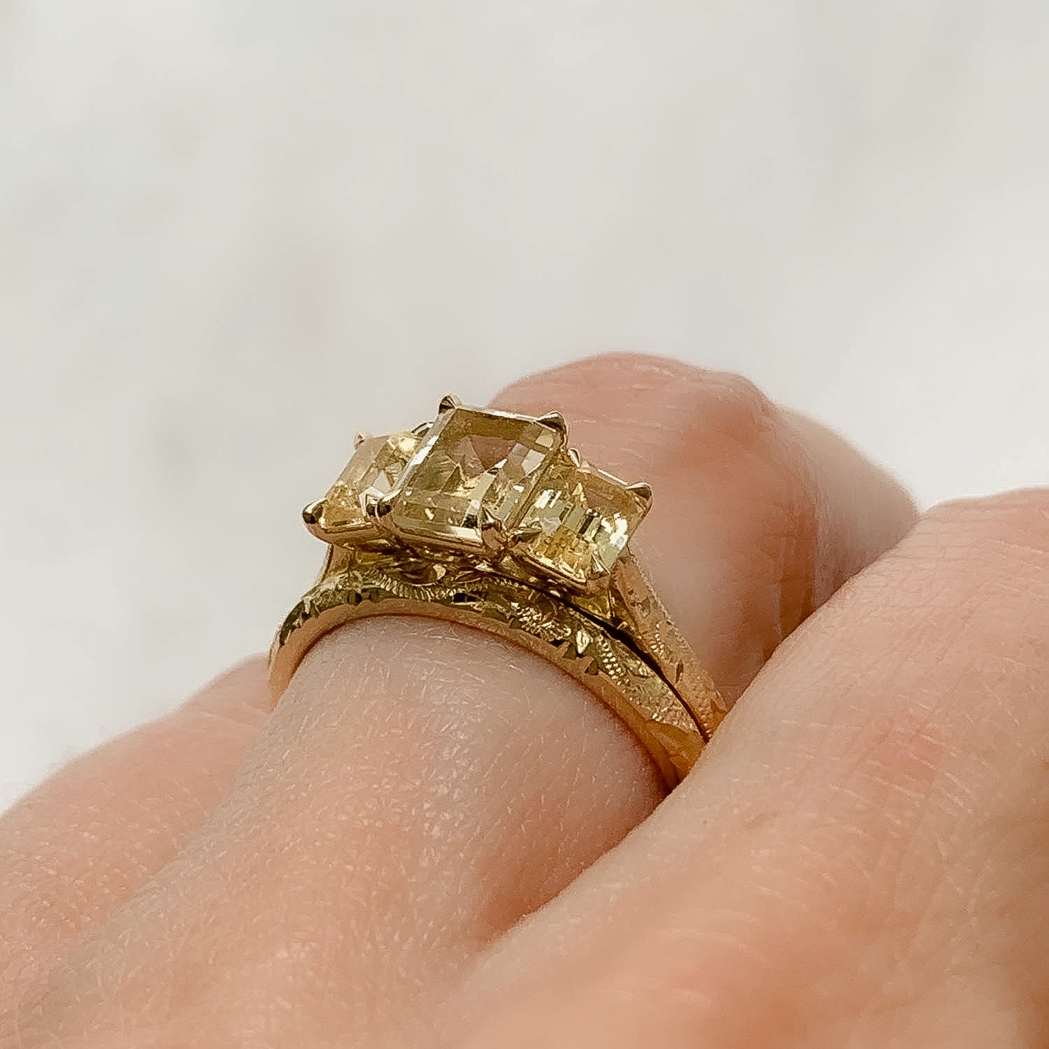 Fancy Yellow Trilogy Engagement Ring