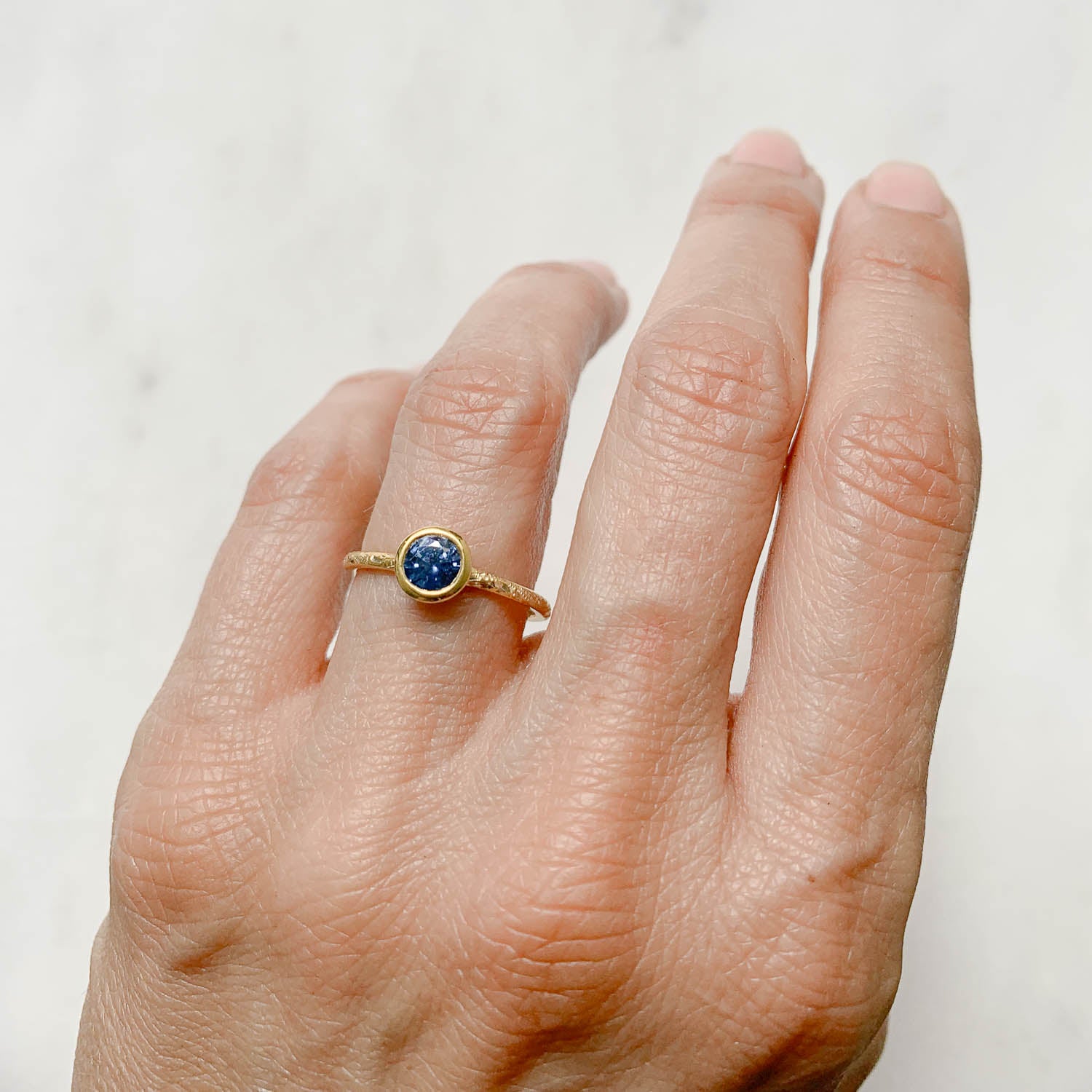 Hera Grande Blue Sapphire Solitaire Ring