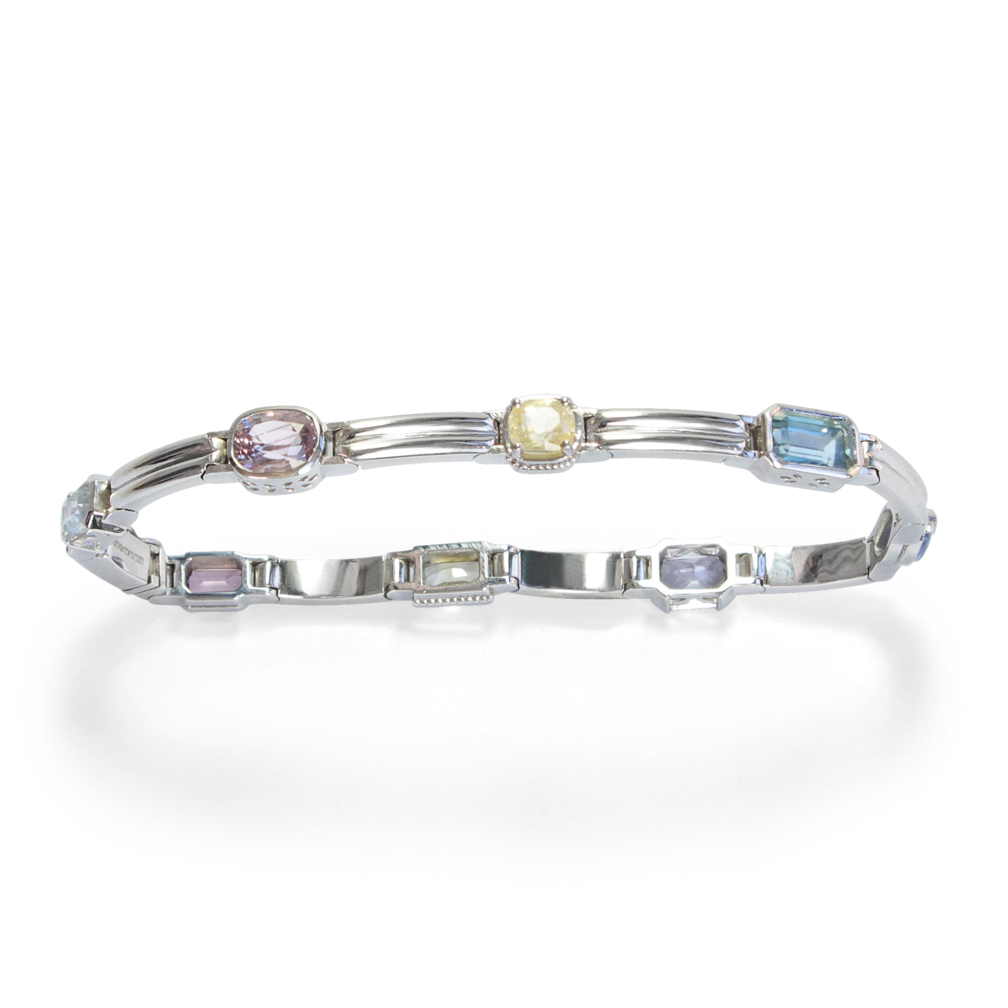 Bespoke Fairtrade Gold Articulated Bracelet with Fancy Sapphires