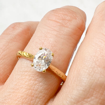 Athena Grande Oval Ethical Diamond Gold Solitaire Engagement Ring