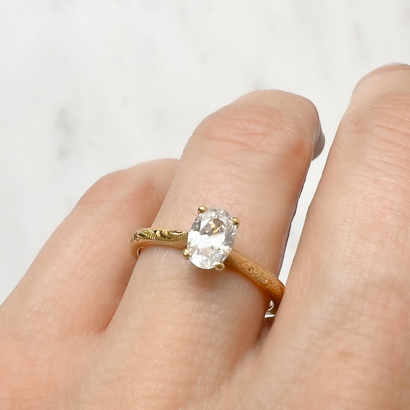 Athena Grande Oval Diamond Solitaire Ring