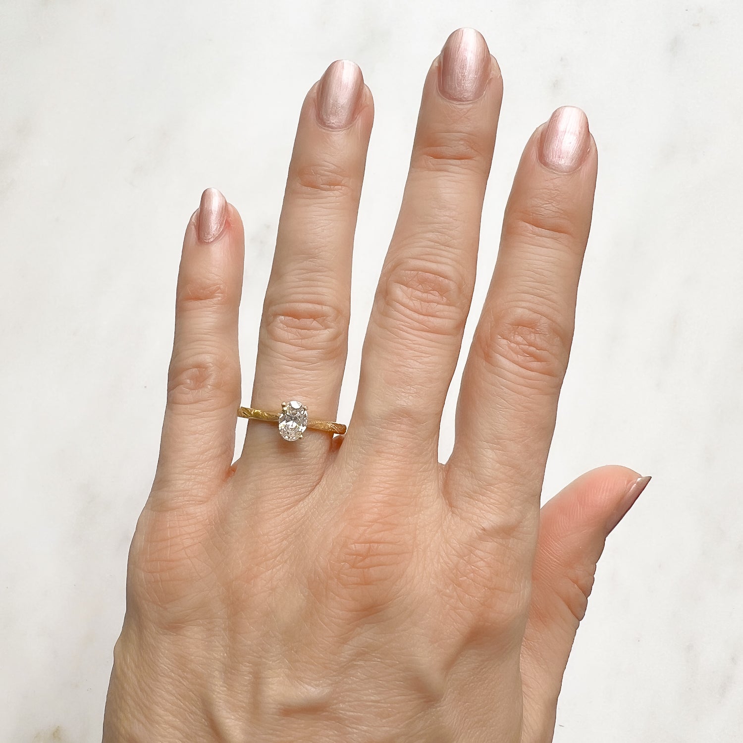 Athena Grande Oval Diamond Solitaire Ring